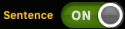the sentence highlighting on/off switch