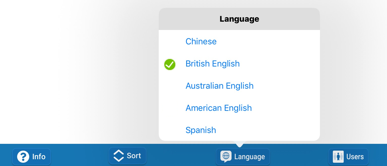 language picker