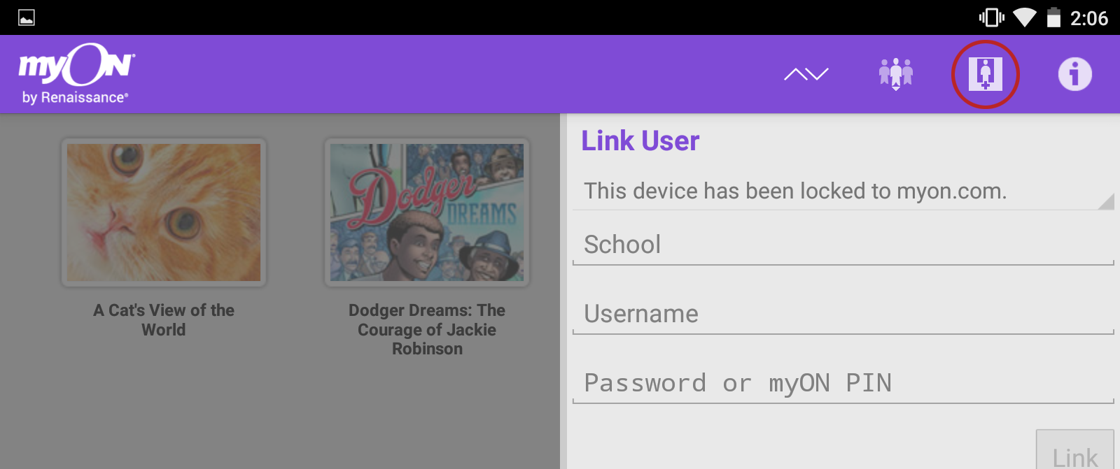 the Link User icon