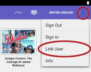 the menu icon and the Link User option in the menu
