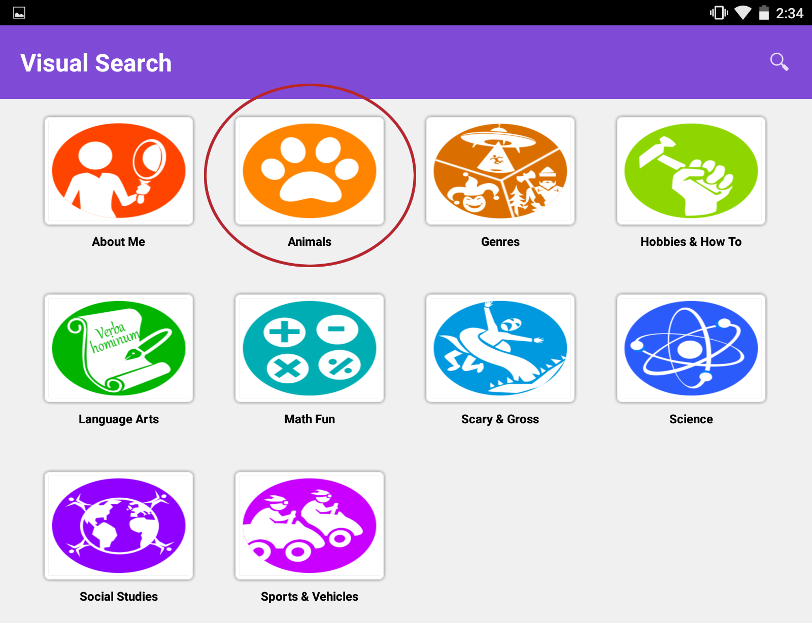 select a category