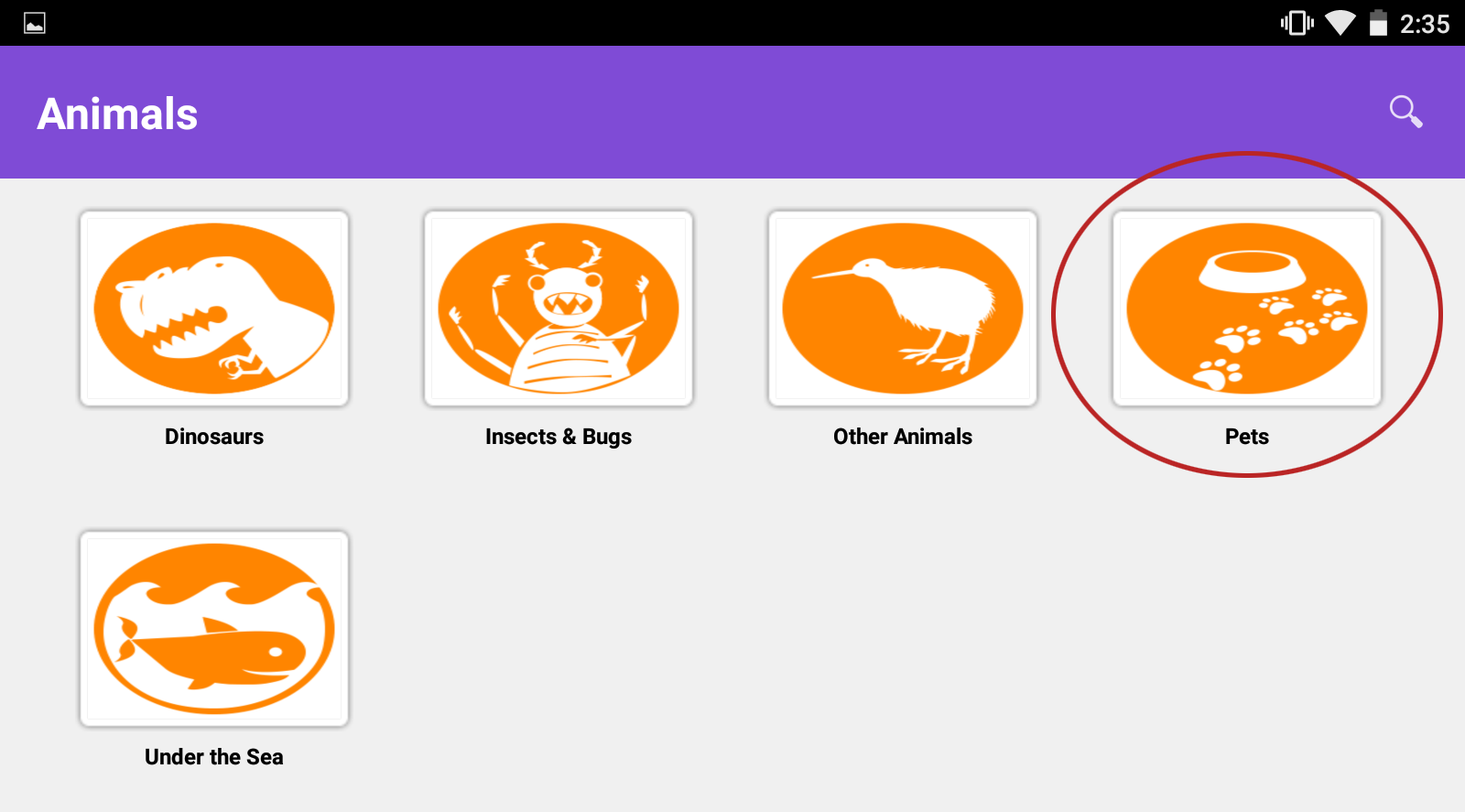 select a subcategory