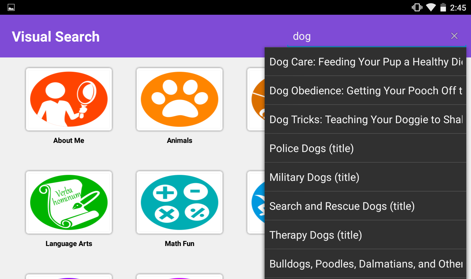 example of a search for a book