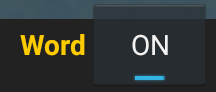 the word highlighting on/off switch