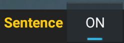 the sentence highlighting on/off switch