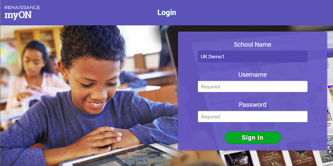 the login page