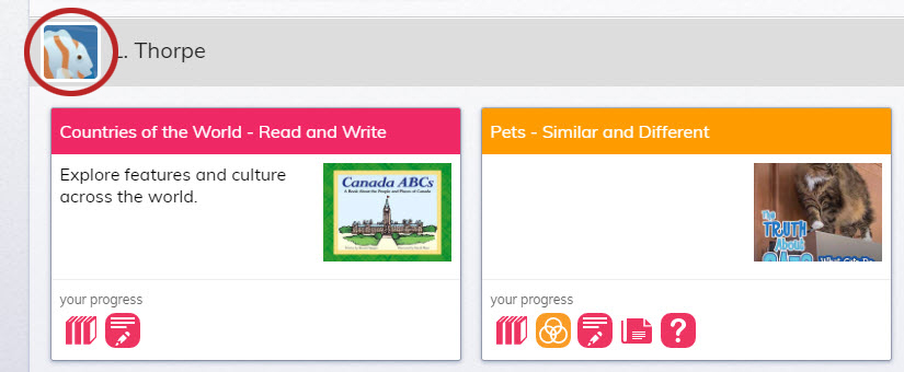 example of a teacher avatar shown to students with assigned projects