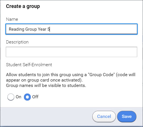 group creation window