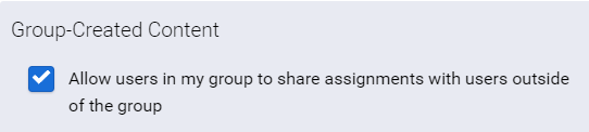 the group-created content setting