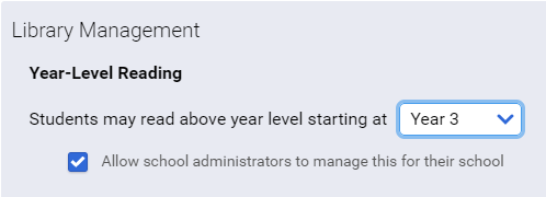 year-level reading setting