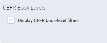 display CEFR book-level filters