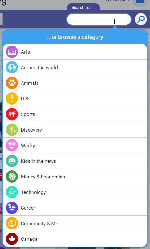 the news categories