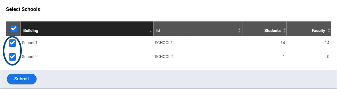 an example of ticked schools