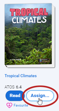 the Assign button for a book in the grid view