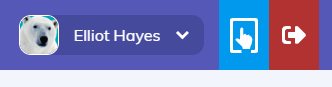 the student's avatar next to their name at the top of the page, changed to the new selection