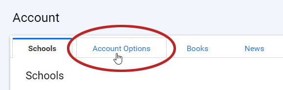 the Account Options tab