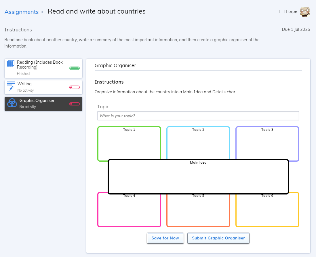 a main idea and details activity