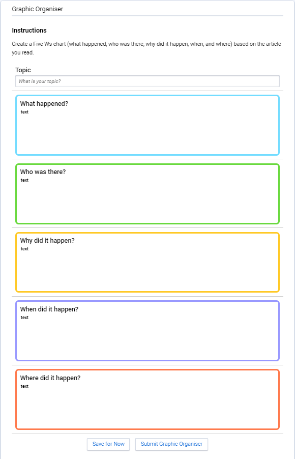 a Five Ws activity