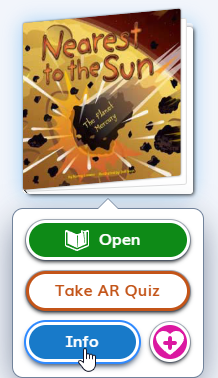 the Info button in the student book cover options
