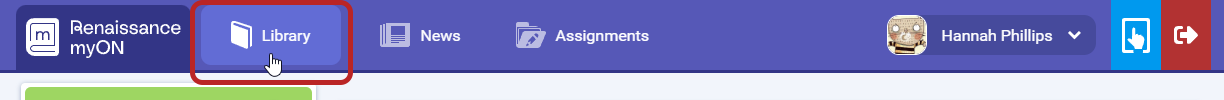 the Library link at the top of the page